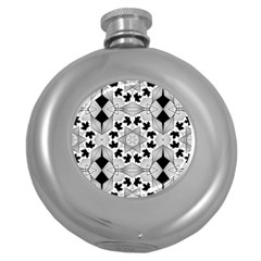 Seamless Pattern With Maple Leaves Round Hip Flask (5 Oz) by Vaneshart