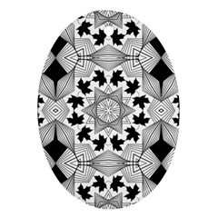 Seamless Pattern With Maple Leaves Oval Ornament (two Sides) by Vaneshart