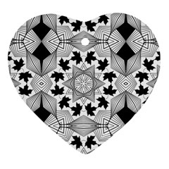 Seamless Pattern With Maple Leaves Heart Ornament (two Sides) by Vaneshart