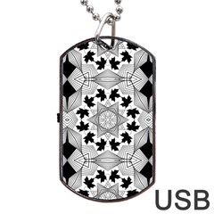 Seamless Pattern With Maple Leaves Dog Tag Usb Flash (two Sides) by Vaneshart