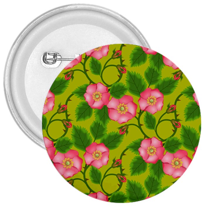 Roses Flowers Pattern 3  Buttons