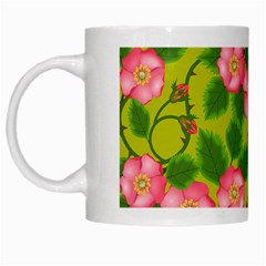 Roses Flowers Pattern White Mugs by Vaneshart