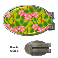 Roses Flowers Pattern Money Clips (oval)  by Vaneshart