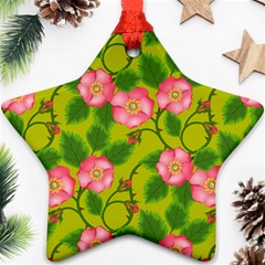 Roses Flowers Pattern Star Ornament (two Sides) by Vaneshart