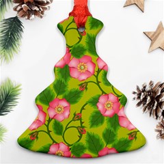 Roses Flowers Pattern Christmas Tree Ornament (two Sides) by Vaneshart