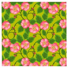 Roses Flowers Pattern Wooden Puzzle Square