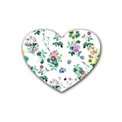 Leaves Green Aop Heart Coaster (4 Pack)  by Vaneshart