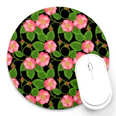 Roses Flowers Bud Round Mousepads by Vaneshart