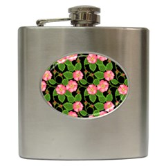 Roses Flowers Bud Hip Flask (6 Oz) by Vaneshart