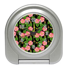 Roses Flowers Bud Travel Alarm Clock by Vaneshart