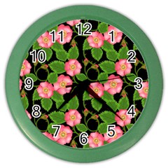 Roses Flowers Bud Color Wall Clock by Vaneshart