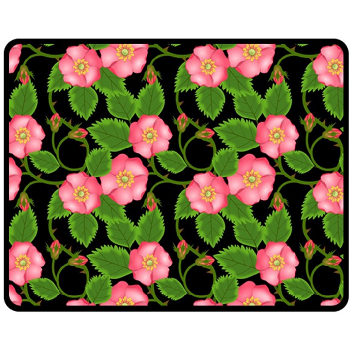 Roses Flowers Bud Fleece Blanket (Medium) 