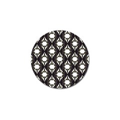 Abstract Seamless Pattern Graphic Black Golf Ball Marker by Vaneshart