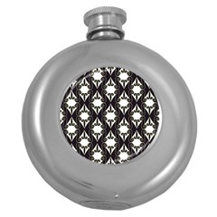 Abstract Seamless Pattern Graphic Black Round Hip Flask (5 Oz) by Vaneshart