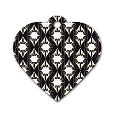 Abstract Seamless Pattern Graphic Black Dog Tag Heart (two Sides) by Vaneshart