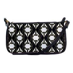 Abstract Seamless Pattern Graphic Black Shoulder Clutch Bag by Vaneshart