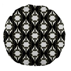 Abstract Seamless Pattern Graphic Black Large 18  Premium Round Cushions by Vaneshart