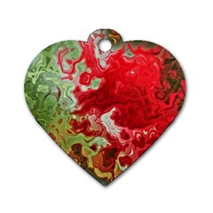 Abstract Stain Red Dog Tag Heart (one Side) by Vaneshart