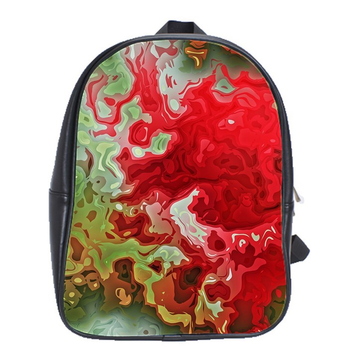 Abstract Stain Red School Bag (Large)