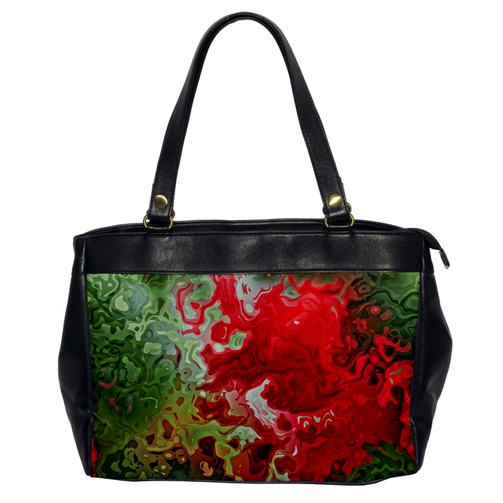 Abstract Stain Red Oversize Office Handbag