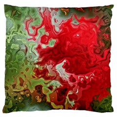 Abstract Stain Red Large Flano Cushion Case (two Sides) by Vaneshart