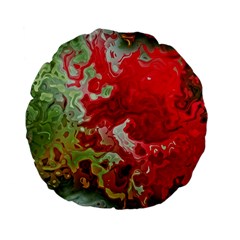 Abstract Stain Red Standard 15  Premium Flano Round Cushions by Vaneshart