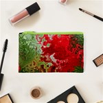 Abstract Stain Red Cosmetic Bag (XS) Front