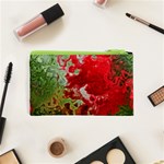 Abstract Stain Red Cosmetic Bag (XS) Back