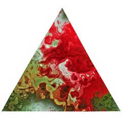 Abstract Stain Red Wooden Puzzle Triangle