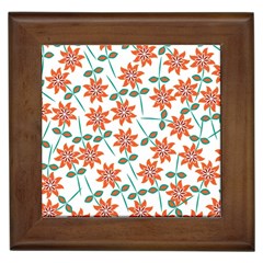 Vector Flower Floral Framed Tile