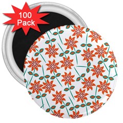 Vector Flower Floral 3  Magnets (100 pack)