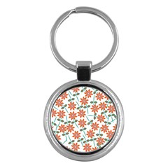 Vector Flower Floral Key Chain (Round)