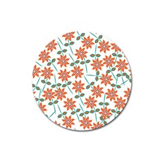 Vector Flower Floral Magnet 3  (Round)