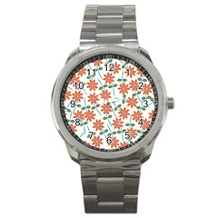 Vector Flower Floral Sport Metal Watch