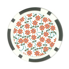 Vector Flower Floral Poker Chip Card Guard (10 pack)