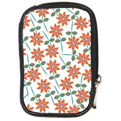 Vector Flower Floral Compact Camera Leather Case