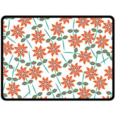 Vector Flower Floral Fleece Blanket (Large) 