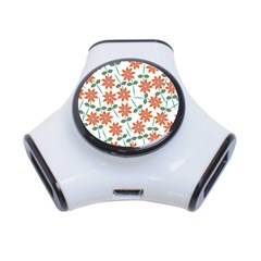 Vector Flower Floral 3-Port USB Hub