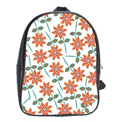 Vector Flower Floral School Bag (XL)