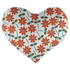 Vector Flower Floral Large 19  Premium Heart Shape Cushions