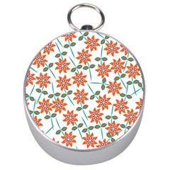 Vector Flower Floral Silver Compasses