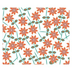 Vector Flower Floral Double Sided Flano Blanket (Small) 