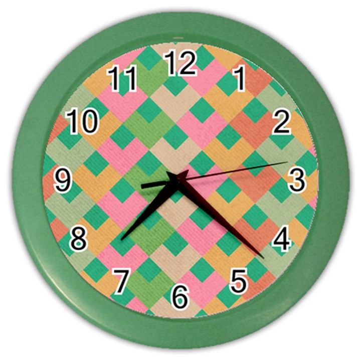 Abstract Seamless Pattern Color Wall Clock