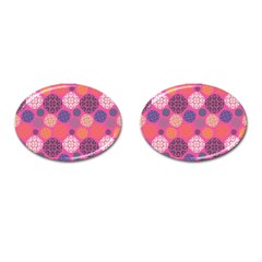 Abstract Seamless Pattern Graphic Pink Cufflinks (oval) by Vaneshart