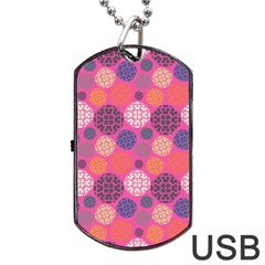 Abstract Seamless Pattern Graphic Pink Dog Tag Usb Flash (two Sides) by Vaneshart