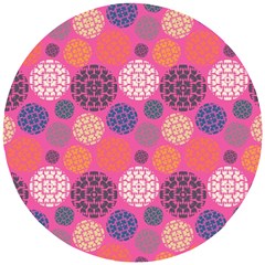 Abstract Seamless Pattern Graphic Pink Wooden Puzzle Round