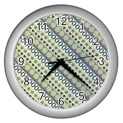 Abstract Seamless Pattern Graphic Wall Clock (silver) by Vaneshart