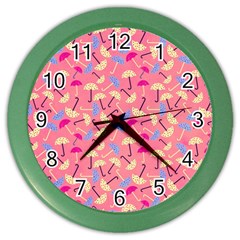 Umbrella Pattern Color Wall Clock by Vaneshart