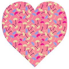 Umbrella Pattern Wooden Puzzle Heart by Vaneshart