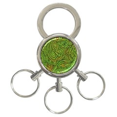 Background Abstract Green 3-ring Key Chain by Vaneshart